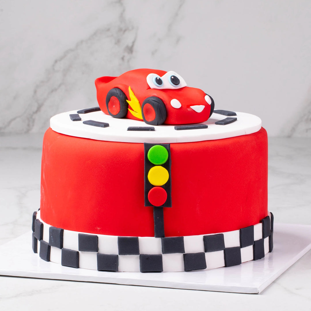 McQueen Theme Fondant Cake