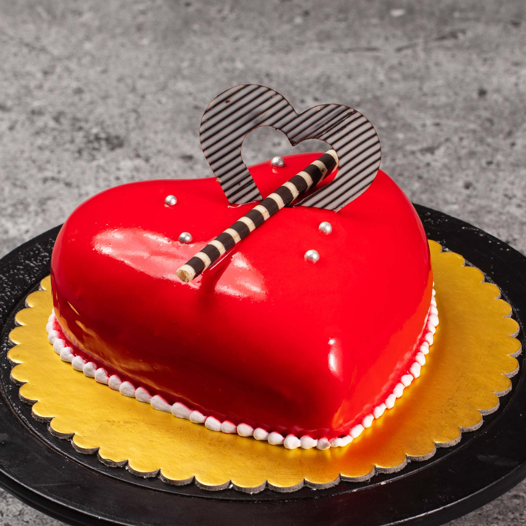 Strawberry Heart Shaped Cake