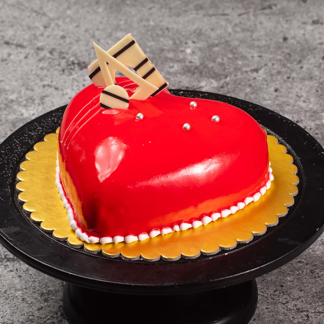 Sprinkle Heart Shape Strawberry Cake