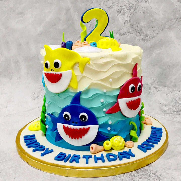 Baby Shark Ombre Cake
