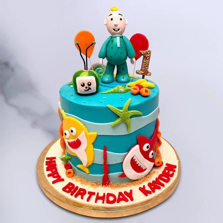 Cocomelon And Baby Shark Cake