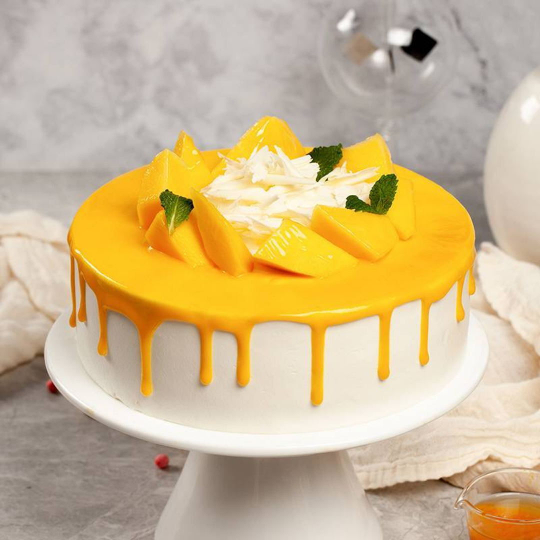 Mango Fruit Glaze Cake