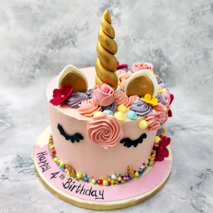 Pink Unicorn Cake Adorned