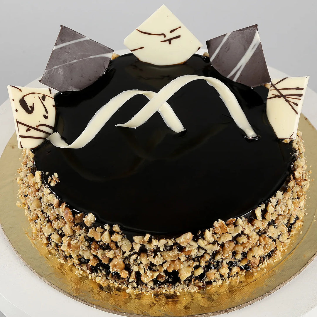 Chocolate Walnut Truffle Cake
