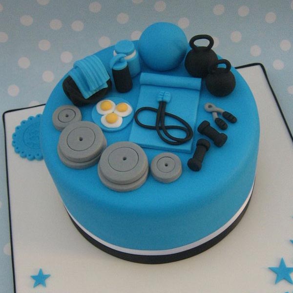 Gym Products Themed Fondant Cake