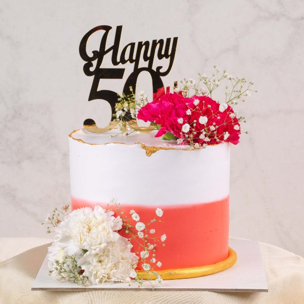 Real Exotic Flowers Cake