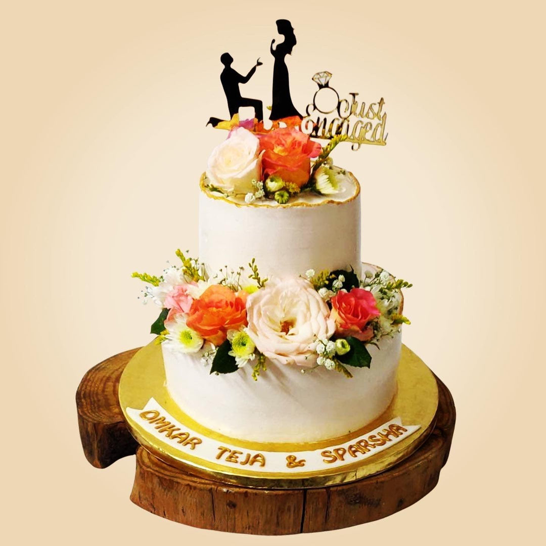 Gorgeous Fondant Engagement Cake