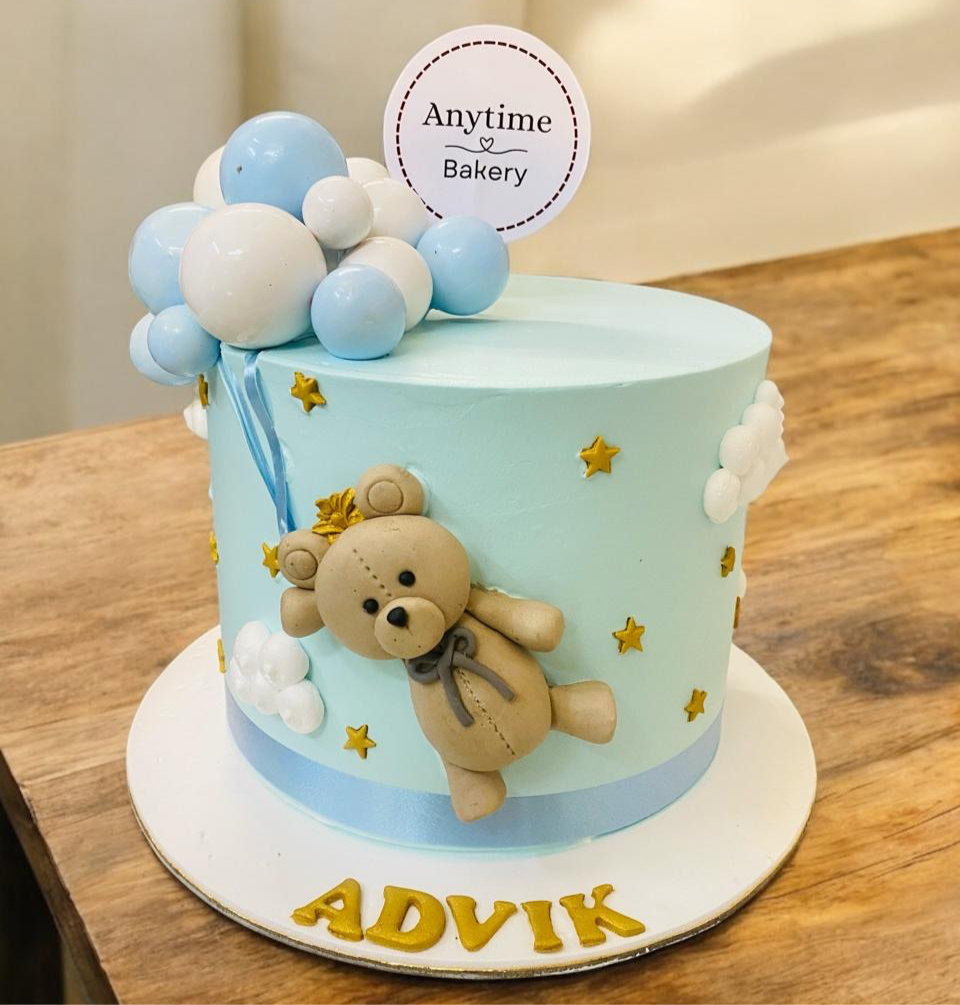 Teddy Balloon Theme Cake