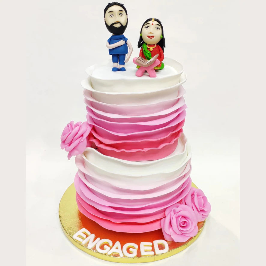 White Engagement Cake