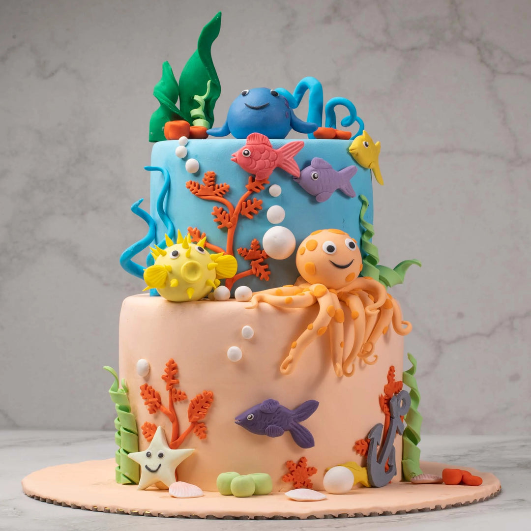 Royal Ocean Fondant Theme Cake
