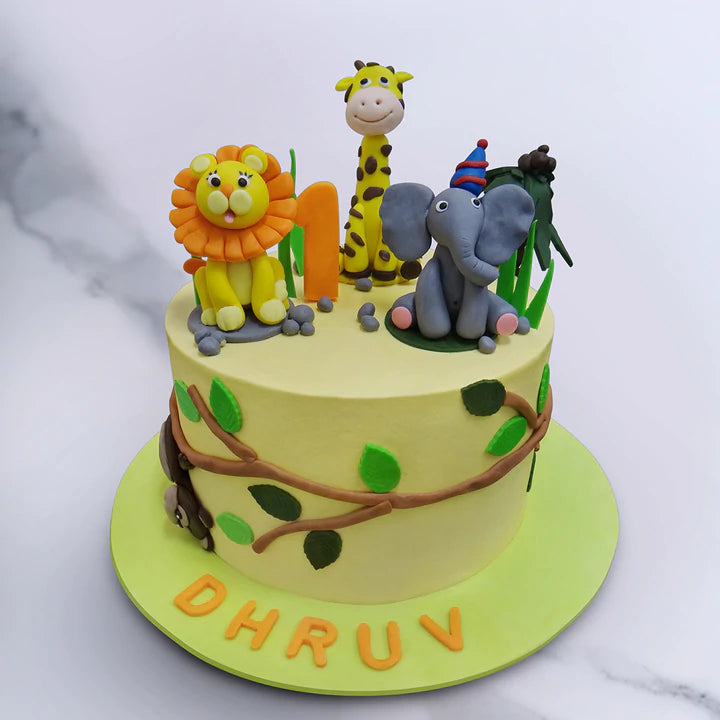 Colorful Jungle Theme Cake