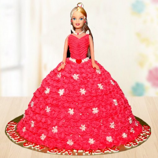 Red Barbie Doll Cake